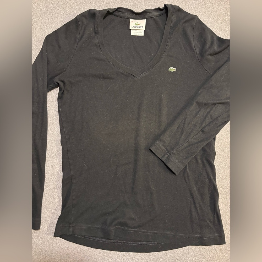Lacoste Women's Charcoal Long Sleeve Tee